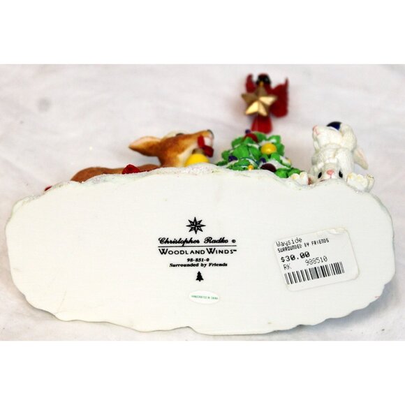 1998 Christopher Radko Woodland Winds Surrounded by Friends xmas Tree Fawn Bunny - Picture 9 of 10